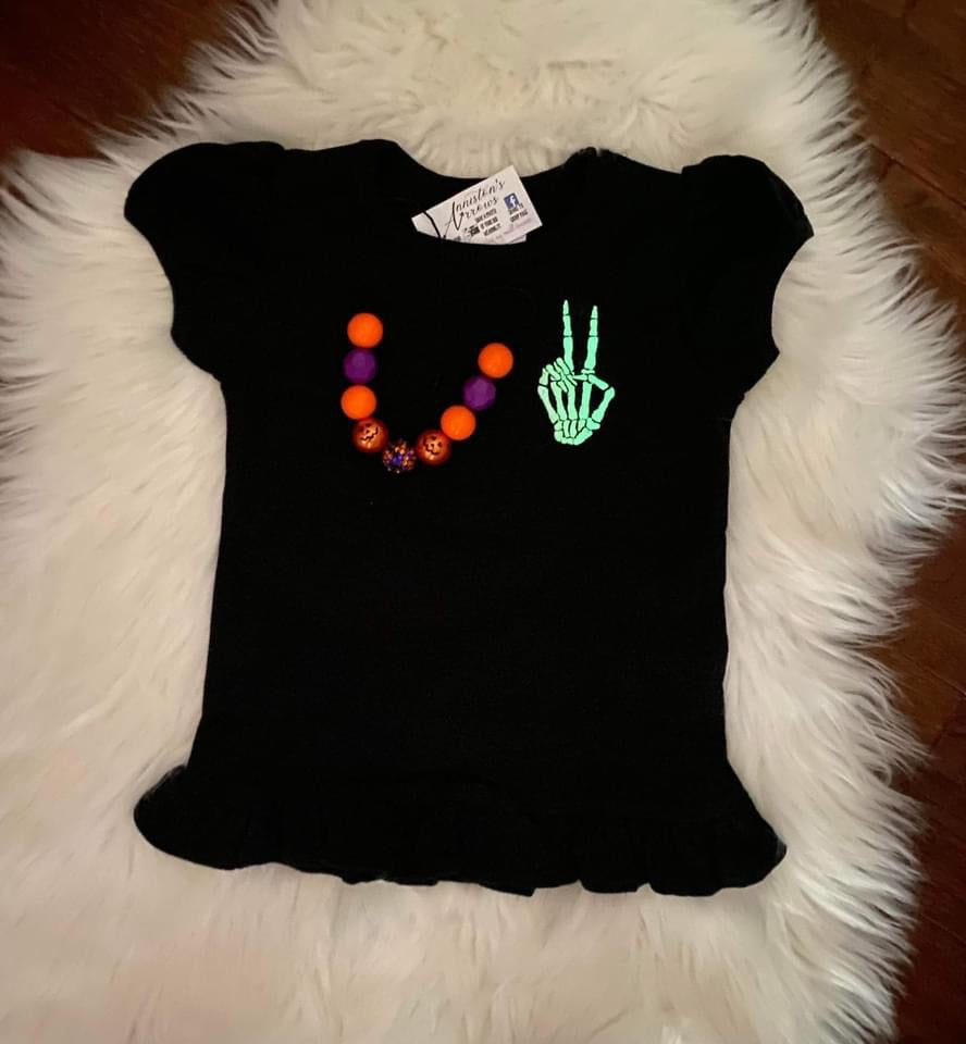 Glow in the Dark Skeleton Peace Sign