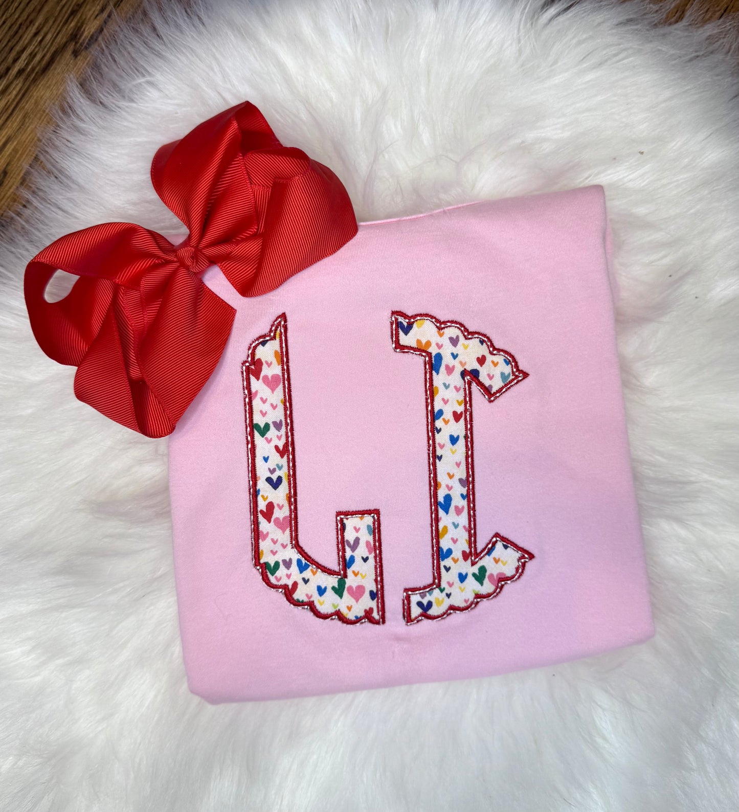 Colorful Hearts Applique