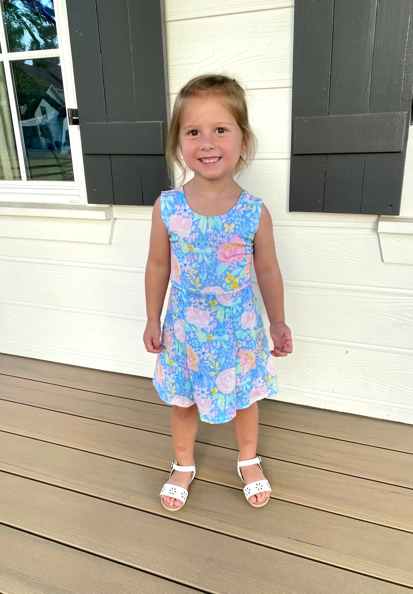 Blue Pastel Floral Athleisure Wear