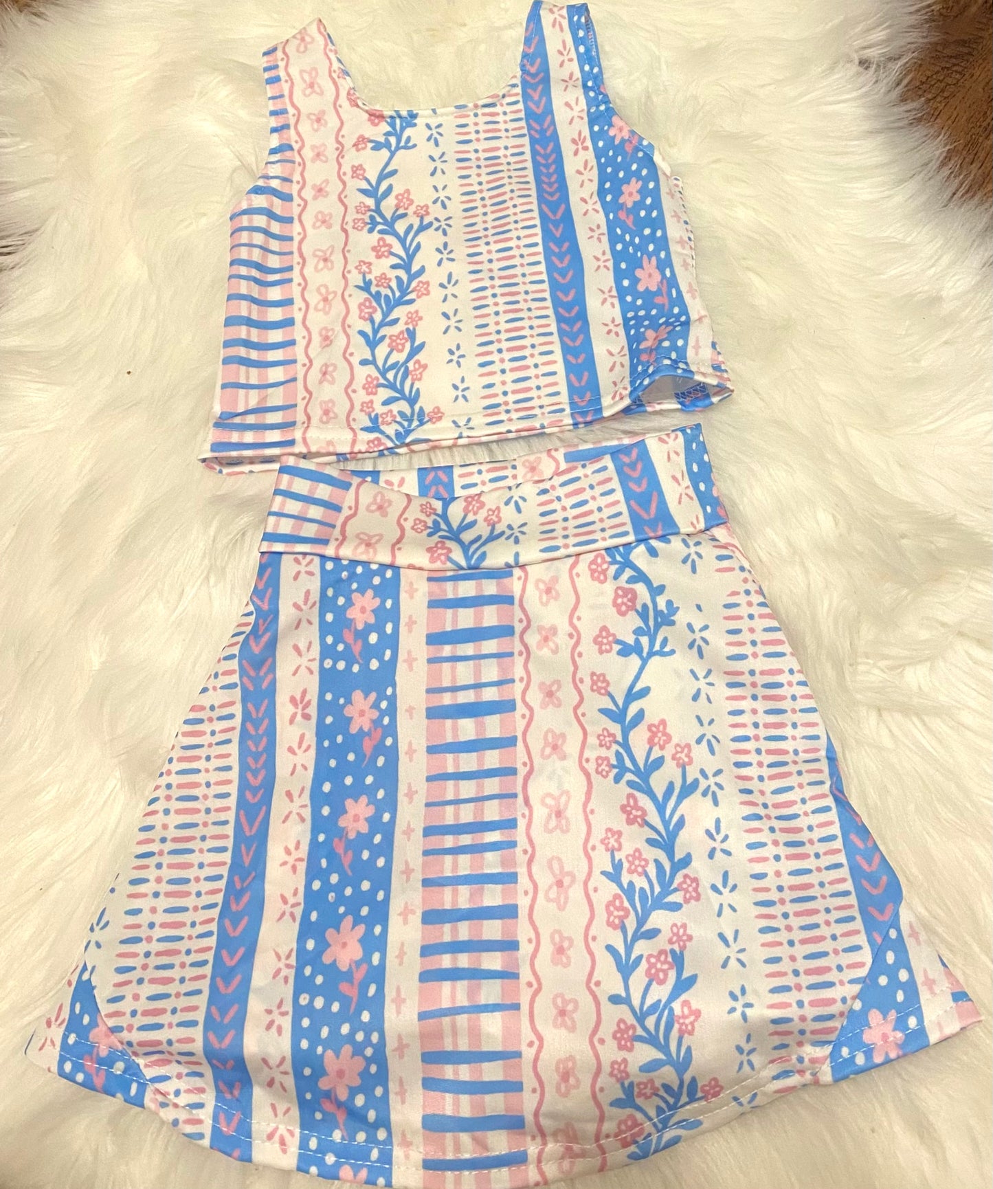 Pink and Blue Patterned Athleisure
