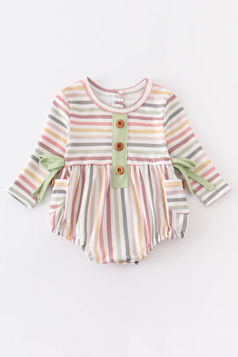 Stripe Pocket Girl Dress/Bubble