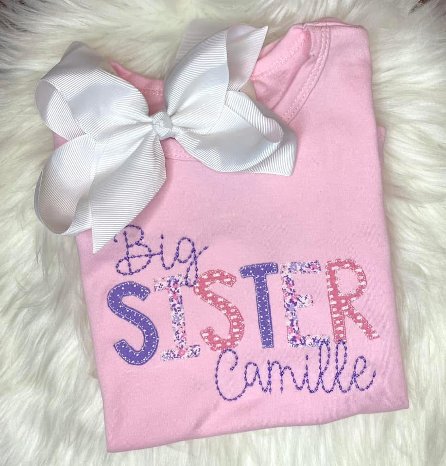 Big Sister Tee with Name