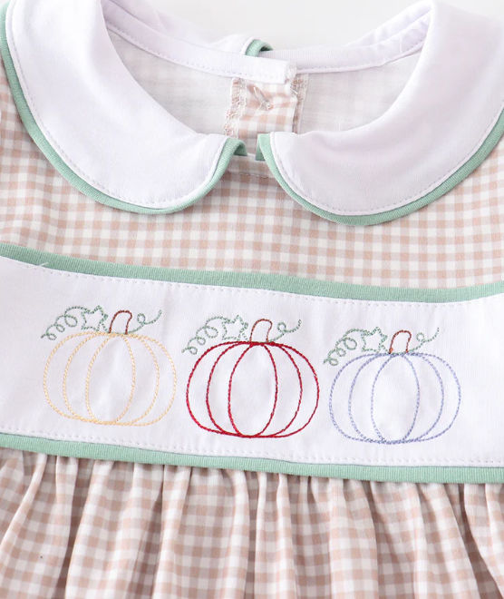 Plaid Pumpkin Embroidery Tee