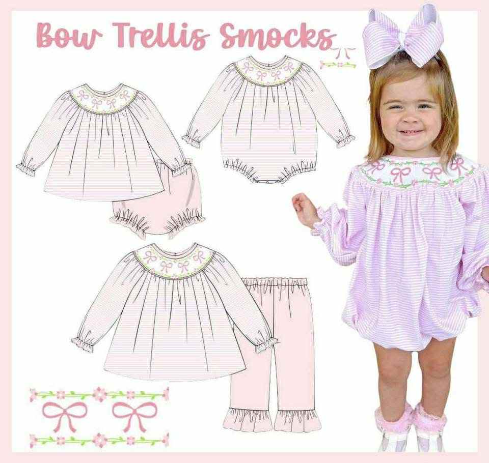 BOW TRELLIS SMOCKS
