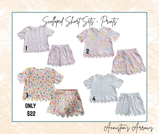 Scolloped Short Sets - Prints