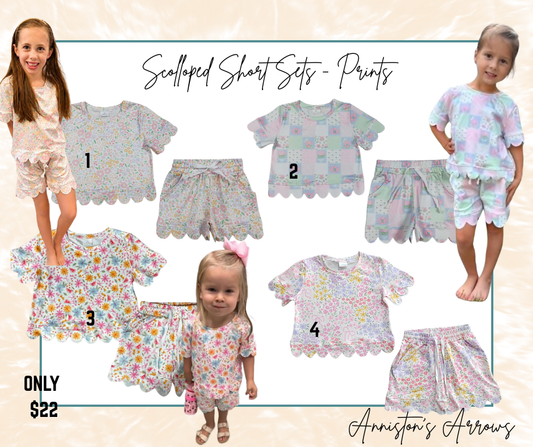 Scolloped Short Sets - Prints