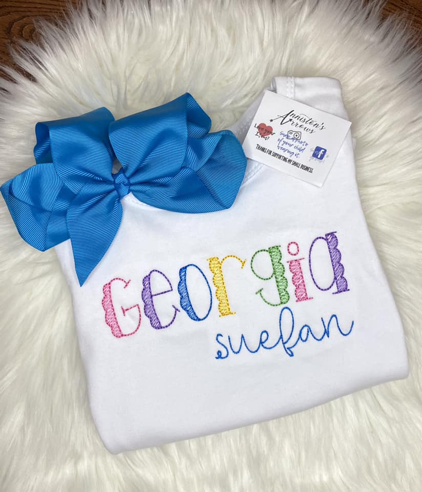 Custom Embroidery - Colorful Names