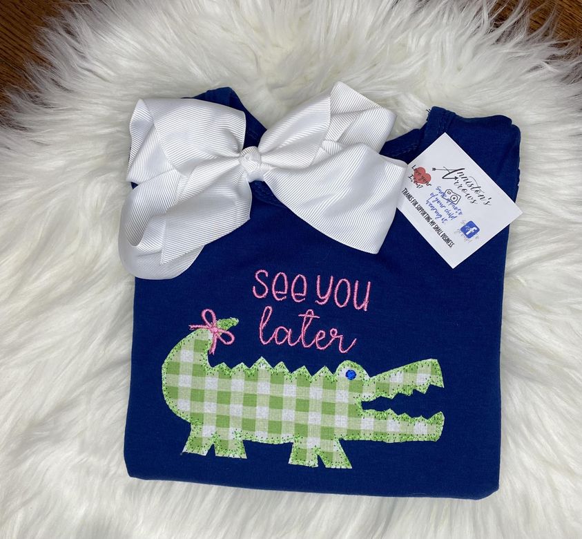 Custom Embroidery - See You Later Alligator