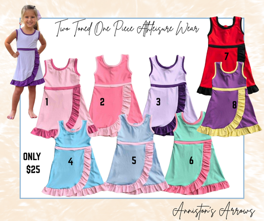 Two Toned One Piece Athleisure Wear