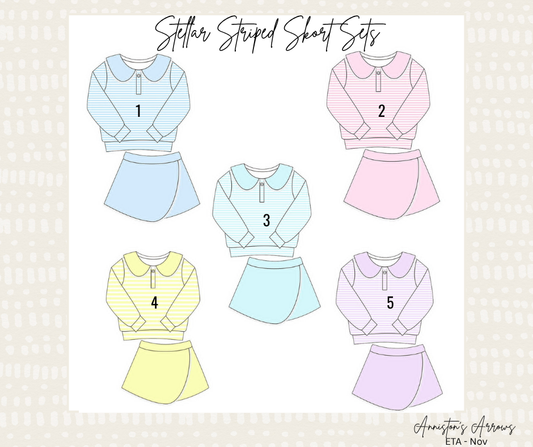 Stellar Striped Skort Sets