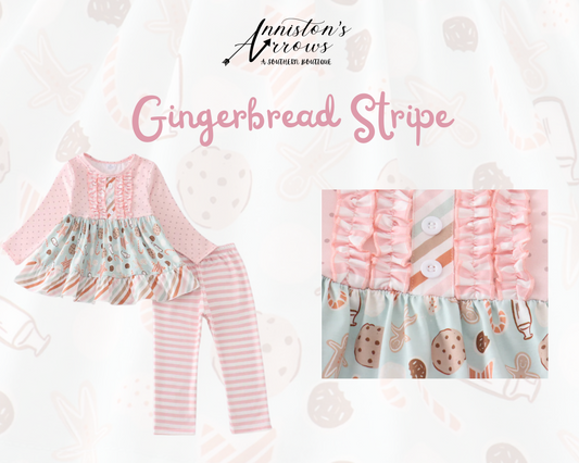 Stock - Gingerbread Strip Pants Set