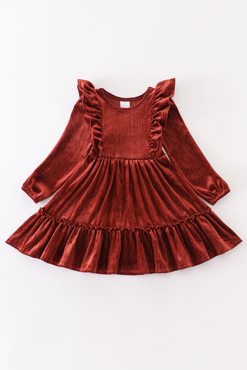 Stock - Velvet Ruffle Dress