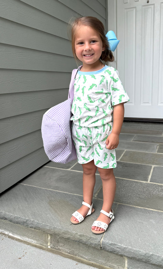 Alligator and Bows Pajamas