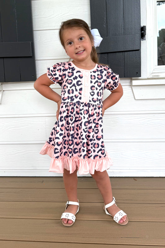 Stock - Pink Leopard Print Dress