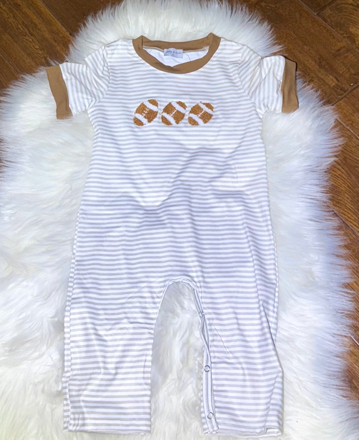 French Knot Football Romper