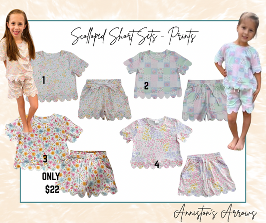 Scolloped Short Sets - Prints