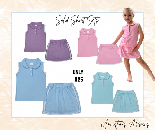 Solid Skort Sets