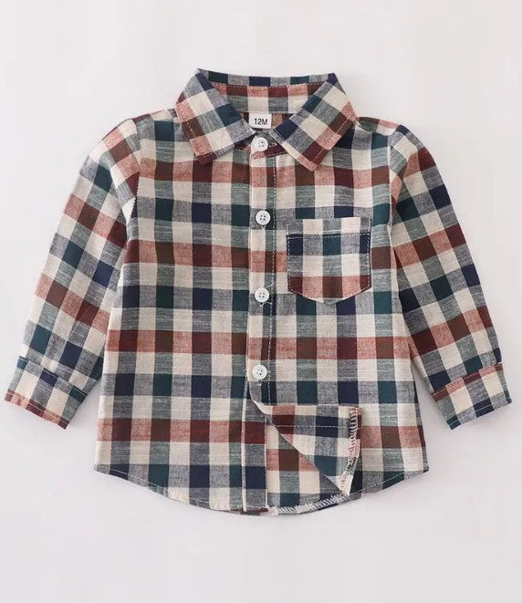 Navy Vintage Plaid Dress