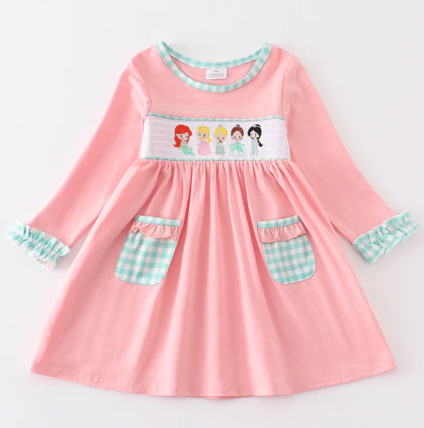 Stock - Pink Princess Smocked Dress