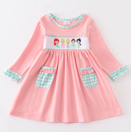 Stock - Pink Princess Smocked Dress