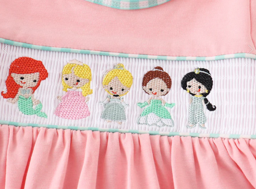 Stock - Pink Princess Smocked Dress