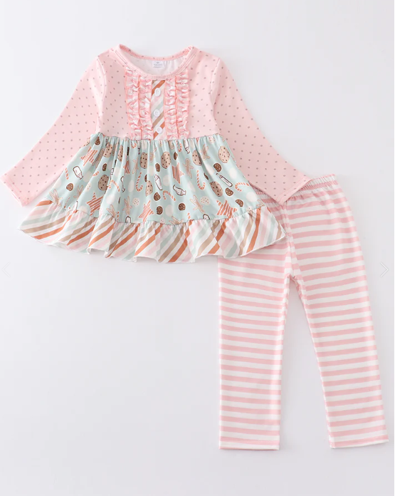 Stock - Gingerbread Strip Pants Set