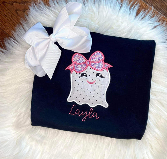 AA CUSTOM EMBROIDERY - Ghost with Bow - $20 DEAL