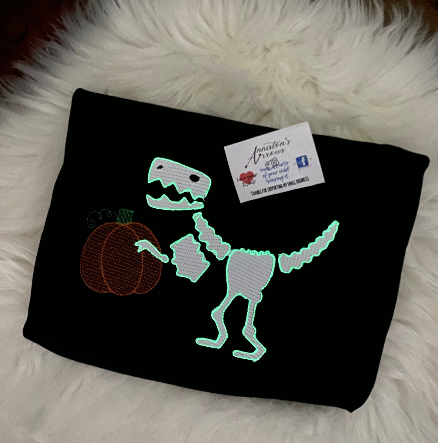 Custom Embroidery - GLOW IN THE DARK T-REX