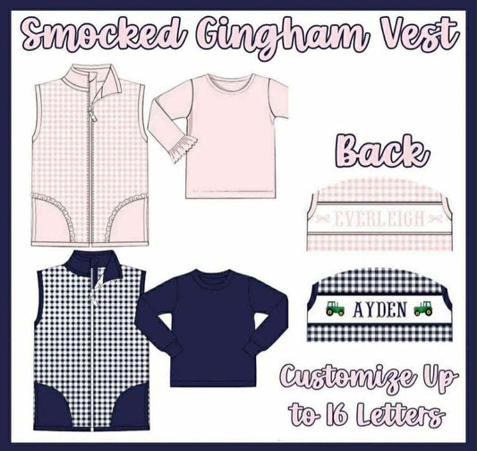 SMOCKED GINGHAM VEST COLLECTION