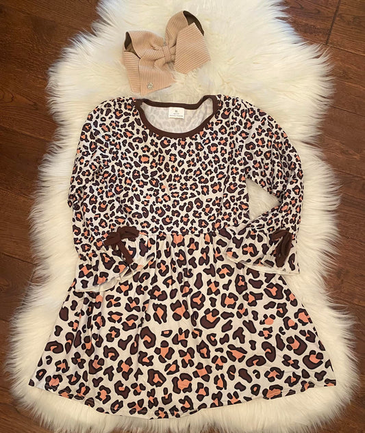 Stock - Leopard Long Sleeve Dress